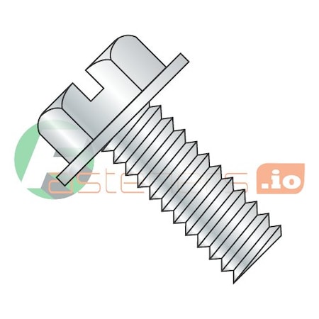 #8-32 X 3/16 In Slotted Hex Machine Screw, Zinc Plated Steel, 10000 PK